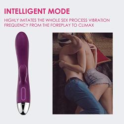 Rabbit Vibrators, SVAKOM Alice Powerful G-spot Clitoral Massager for Women with Intelligent Mode, Vibrator with Bunny Ears for Clit Clitoris Stimulation, Double Motors and Rechargeable (Violet)