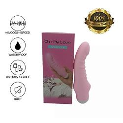 Personal Handheld Wand Massager Quiet Cordless Waterproof Rechargeable 7 Modes Telescopic Massage-Pink