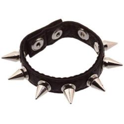 LoveSex Spiked Leather Cock Ring Penis Band Black