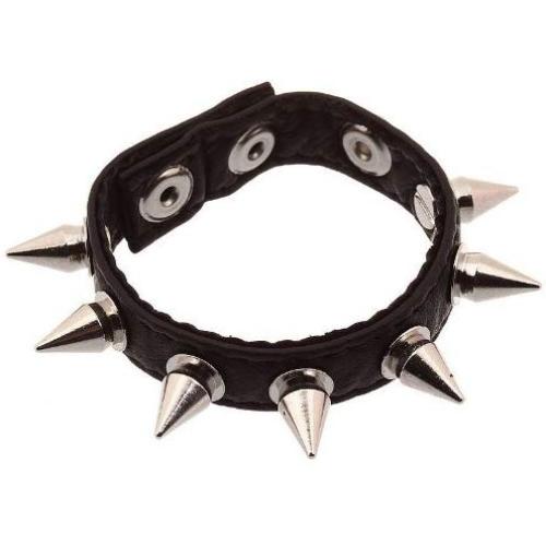 LoveSex Spiked Leather Cock Ring Penis Band Black