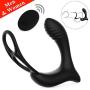 Vibrating Penis Ring, 3 in 1 Wireless Remote Control Prostate Massager with Ball Loop, 10 Speed Rechargeable Vibrator Stimulator Anal Sex Toys for Couple Play