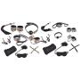 kanersty 10Pcs Faux Leather Leopard Police Handcuffs Bondage Kit Bundled Binding Sex Set