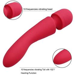 Wand Massager Vibrator Wireless Waterproof Auto heating Vibrator Electric Personal Handheld Rechargeable Cordless Vibrator Silicone foot Massager Magnetic charging With 10x Strong Vibration Modes