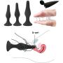 4PCS Anal Plug Set Medical Silicone Sensuality Anal Massager(Black) 1 Set