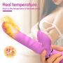 Hands Free Play Thrusting Adult Wireless Remote Control Machine Automatic Massage with Heating & Hand Free Suction Cup 10 Adjustable Telescopic Speed Realistic Silicone