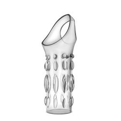 Stretchy Textured Pleasure Cock Sleeve - Male Enhancement - Prolong Erection - Sex Toy for Men (Clear)