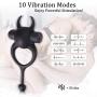 Vibrating Cock Ring Set Silicone Penis Ring with Bullet Vibrator Clitoris Stimulators, Enhancing Erection Prolong Sexual Pleasure Premium Stretchy Adult Toy for Men and Couples