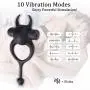 Vibrating Cock Ring Set Silicone Penis Ring with Bullet Vibrator Clitoris Stimulators, Enhancing Erection Prolong Sexual Pleasure Premium Stretchy Adult Toy for Men and Couples