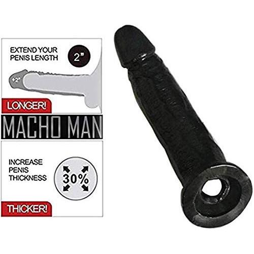 MISSOX Reusable Sleeve for Men Realistico Extender Enlargement 9 INCH Large Black