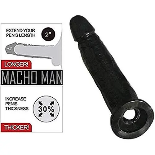 MISSOX Reusable Sleeve for Men Realistico Extender Enlargement 9 INCH Large Black MISSOX Reusable Sleeve for Men Realistico Extender Enlargement 9 INCH Large Black