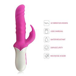 Rabbit Vibrator Sex Toy for Vagina and Clitoris Stimulator, Luv-Spot Strong 3 in 1 Waterproof Rotating Beaded G-Spot Adult Massager for Women or Couples