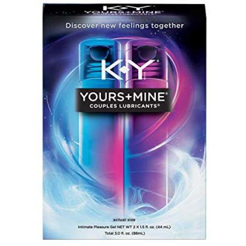 K-Y Yours & Mine Couples Lubricant - Eases Natural Discomfort from Dryness While Supplementing Natural Lubrication 3 oz (2 Pack)
