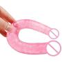 EIKdoulf02 U Shape Double Flexible Powerful Vibrate Wand Massage Cordless Cordless Body Massager for Women and Couple Adult Sex Toys - Pink