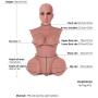 KingMansion Sex Doll Male Masturbator Torso Lifelike Half Real Size Love Doll with Vagina and Anal for Men