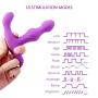 Prostate Massager, Anal Plug Sexual Vibrator with 2 Powerful Motors Multi Stimulation Modes for Men P-spot Anus and Womens’ Clitoris G-spot, Purple