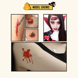 Halloween 30 Sheet Temporary Face Tattoo Sticker 3D Zombie Scar Fake Bloody Wound for Cosplay Party Halloween Masquerade Prank Prop Decorations, Waterproof Sweatproof Makeup for Women Man kids