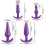 4pcs/Set Soft Medical Silicone Trainer Kit Anale Plugs Beginner Set for Women and Men (Purple)