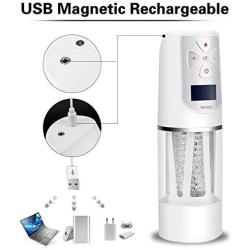 LED Display Intelligent Male Automatic Piston Cup Sucking 400 Times/Min and 360° Rotating 10 Pattern 5 Speed Electronic Massage Cup Males Toy