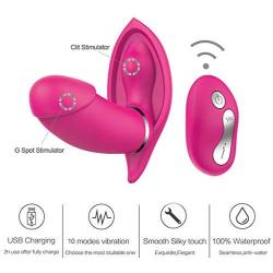 Wearable Invisible Vibrating P-āNtíEs, Wireless Remote Control Charging Waterproof 10 Frequency Massager Compact Personal Massager -Red by ALBK