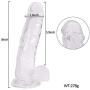 Realistic Dildo Jelly Dong, 8 inch Dildo for Beginners with Strong Suction Cup Base for Vaginal G-spot and Anal Play(Clear)