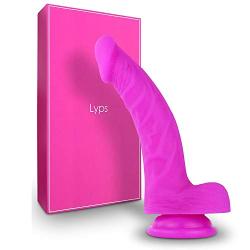 Realistic Dildo with Lifelike Curves, Ridges and Balls for Vaginal G-Spot Pleasure | Lyps Dildo - Flexible Silicone Dildo with Strong Suction Cup - 7 Inches, 100% Waterproof Hands-Free Sexual Play