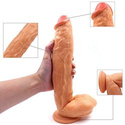 Zytyeu 12 inch Huge Big Size Thick Flexible Medical-Grade Stick Wand Flesh Women Pleasure Massager Friction Attrition