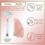 Jade Double-Head Roller Massager Natural Pink Opal Stone Slimming Face Neck Anti-wrinkle Massager Skincare Tool with GuaSha tool with a gift box W3915 (Opal)