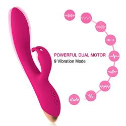 Portable Cordless Wand Massager, 9 Custom Vibration Mode, USB Rechargeable, Waterproof Design for Each Part Enjoyment. (Pink)