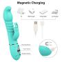 Thrusting Rabbit Vibrator with 3 Powerful Thrusting Actions 7 Vibration Modes for G Spot Clitoris Stimulation, PALOQUETH Waterproof Dildo Bunny Vibrator Personal Sex Toy for Women, Rechargeable Blue