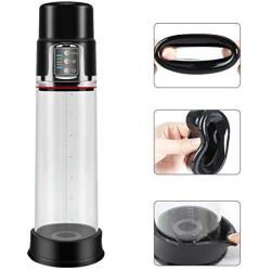Rechargeable Penis Pump ED Vacuum Pump with 4 Suction Power for Mens Sexual Enhancement, PALOQUETH 2 in 1 Erection Pump with Male Masturbation Sleeve for Oral Sex, 12.3 inch