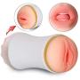 Pocket Pussy Male Masturbator Cup 3D Realistic Vagina and Mouth with Teeth and Tongue Masturbation Toys for Intense Stimulation, Removable Sleeves Stroker with Real-Life Touch and Feeling