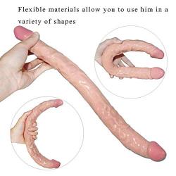 JHKJDF Extra Long 42cm Rea.listic Double Headed Dî`ld.ɔs with Strong -100% High-Quality PVC Material Material Relaxation Massager Toys Cute Adult Toy