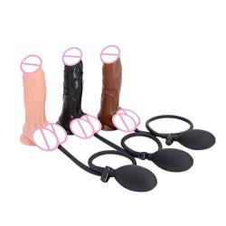 sandywident 2018 New Gay Belsiang Huge Inflatable Dildo Pump Big Butt Plug Penis Realistic Large Soft Dildo Suction Cup Sex Products(Black,One Size) Sex Toys New Arrivalfor Women Ladies