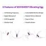 Bullet Vibrator SEXYSHEEP Waterproof Vibrating Egg Sex Toys for Women in Silicone s Wireless USB Rechargeable Vibrator with 10 Modes (Purple)