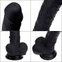 Lfcmf 7.87 Inch Body Relax Massager Wand Soft Silicone Real Feel Massage Toy with Suction Cup (Color : Black)