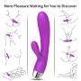 G Spot Rabbit Vibrator with Pulsation Function - FIDECH Smart Heating Waterproof Dildo Vibrator Clitoris Stimulator Quiet Dual Motor Adult Sex Toys for Women