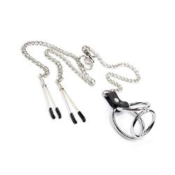 MXD 3 Cock Ring with Metal Chain Milk Clips Alternative Toys Personal Game Toys Waterproof T-Shirt