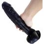 HYLHYL5-F Pěggìng Stràp ón, Huge Big Size Ultra-Soft Long Thick Ergonomic Designed Stick Double Skin-Safe Silicone Material for Women Black PVC Material Overall Length: 29cm/11.4in