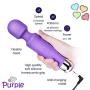 Wand Massager Vibration Wireless Waterproof Portable Rechargeable Massager, 8 Kinds of Powerful Frequency 20 Modes, Muscle Relaxation Body Treatment（Purple）