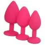 Eastern Delights Elite 3PCS Silicone Jeweled Anal Butt Plugs Anal Trainer Set, Hot Pink Eastern Delights Elite 3PCS Silicone Jeweled Anal Butt Plugs Anal Trainer Set, Hot Pink