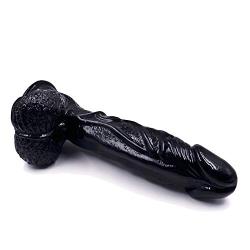 Heiyy 8.85 Inch Simulation Safe Big Materials Realistic Lifelike Massage G Anall Toys with Suction Cup DîD&lő Tools for Women Men (Color : Black)