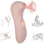 Clitoral Nipple Sucking Vibrator, Xocity, Oral Sex Vibrator with 10 Sucktion Vibration Modes, Clit Nipple Simulator Adults Sex Toy for Women Female Couples, Light Pink