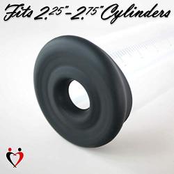 LeLuv Penis Pump Sleeve Large Premium Black Silicone for 2.50 Inch to 2.75 Inch Cylinders