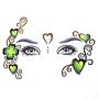 Pinkiou Facial Art Stickers Women Face Eye Temporary Tattoo Festival Waterproof Stickers (6 pieces)