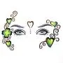 Pinkiou Facial Art Stickers Women Face Eye Temporary Tattoo Festival Waterproof Stickers (6 pieces) Pinkiou Facial Art Stickers Women Face Eye Temporary Tattoo Festival Waterproof Stickers (6 pieces)