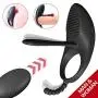 Vibrating Cock Ring with Tongue, Male Penis Ring & Waterproof and Rechargeable Clitoral Stimulator, Remote Control Sex Toy for Couple Play Vibrating Cock Ring with Tongue, Male Penis Ring & Waterproof and Rechargeable Clitoral Stimulator, Remote Control Sex Toy for Couple Play