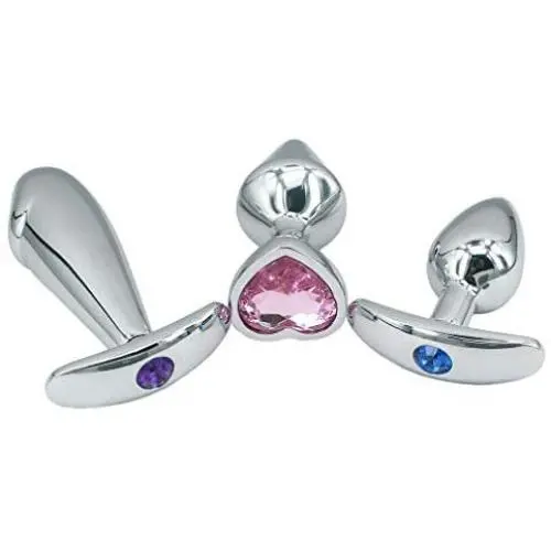 Eastern Delights 3 pcs Metal Jeweled Anal Butt Plugs, Anal Sex Toys Trainer Kit for Beginners Eastern Delights 3 pcs Metal Jeweled Anal Butt Plugs, Anal Sex Toys Trainer Kit for Beginners