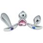 Eastern Delights 3 pcs Metal Jeweled Anal Butt Plugs, Anal Sex Toys Trainer Kit for Beginners