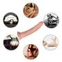Realistic Dildo with Flared Suction Cup Base Bendable Penis Adult Sex Toy for Vaginal G-spot and Anal Play(Beige)