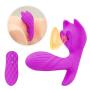 Remote Control G-Spotter Wearable Vibrantor 10 Vibration Modes & Suking Function Silicone Waterproof USB Rechargeable for Women Couples(Purple)